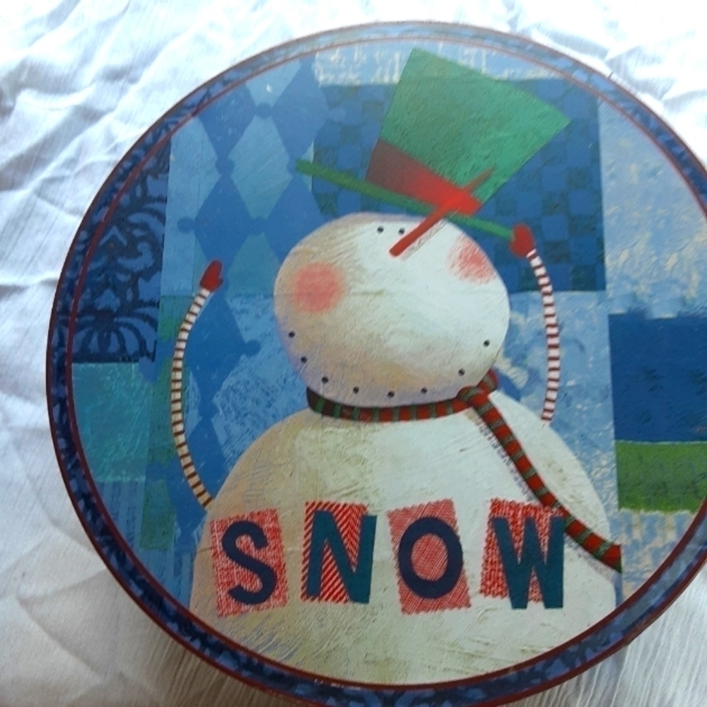 Christmas Themed Snowman Tin.